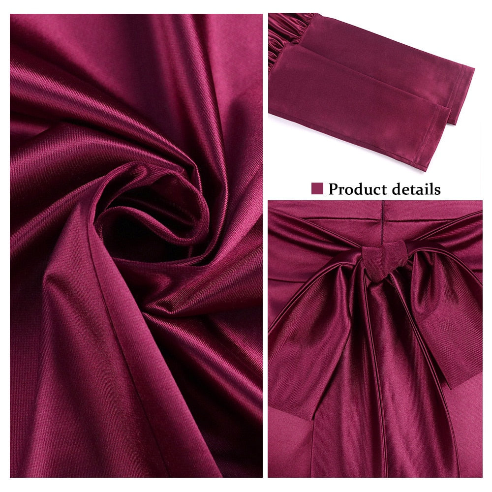 Plus Size Elegant Puff Sleeve High Slit Party Dress
