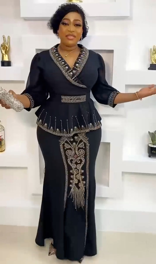 2 Pieces Set Clothes Dashiki Skirts And Top For Women Ankara Wedding Gown Outfits 2022 Plus Size Lady Party Dress - Africa Clothing