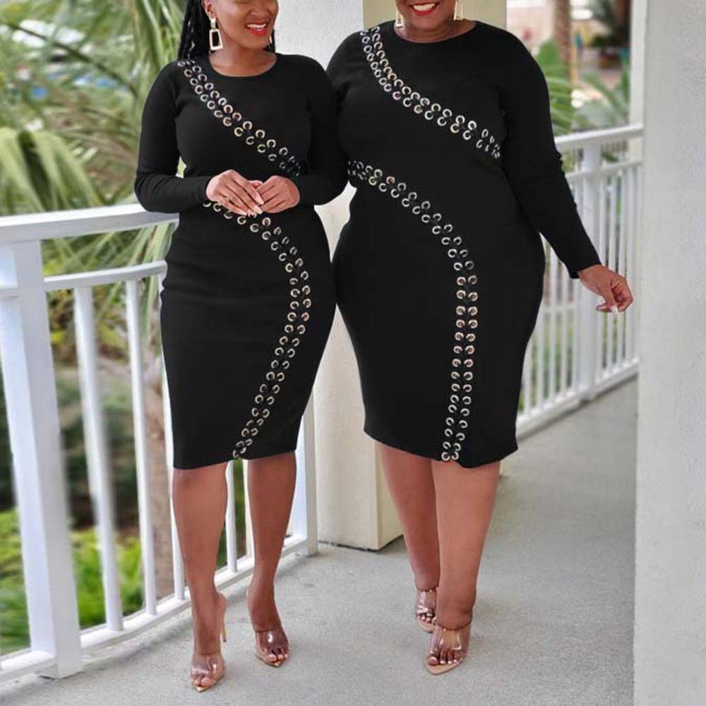 Plus Size Full Sleeve Bodycon Dress