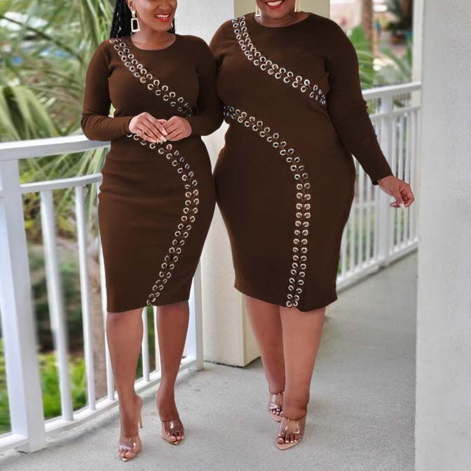 Plus Size Full Sleeve Bodycon Dress