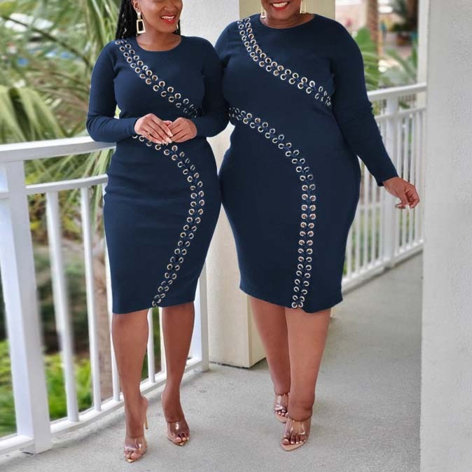 Plus Size Full Sleeve Bodycon Dress