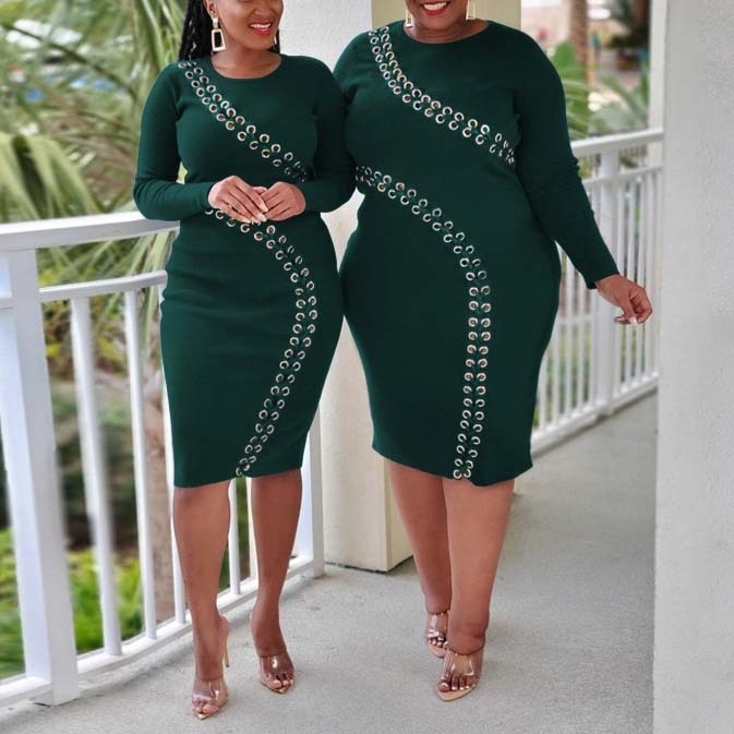 Plus Size Full Sleeve Bodycon Dress