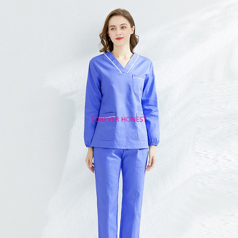 Long Sleeve Scrubs Set For Women
