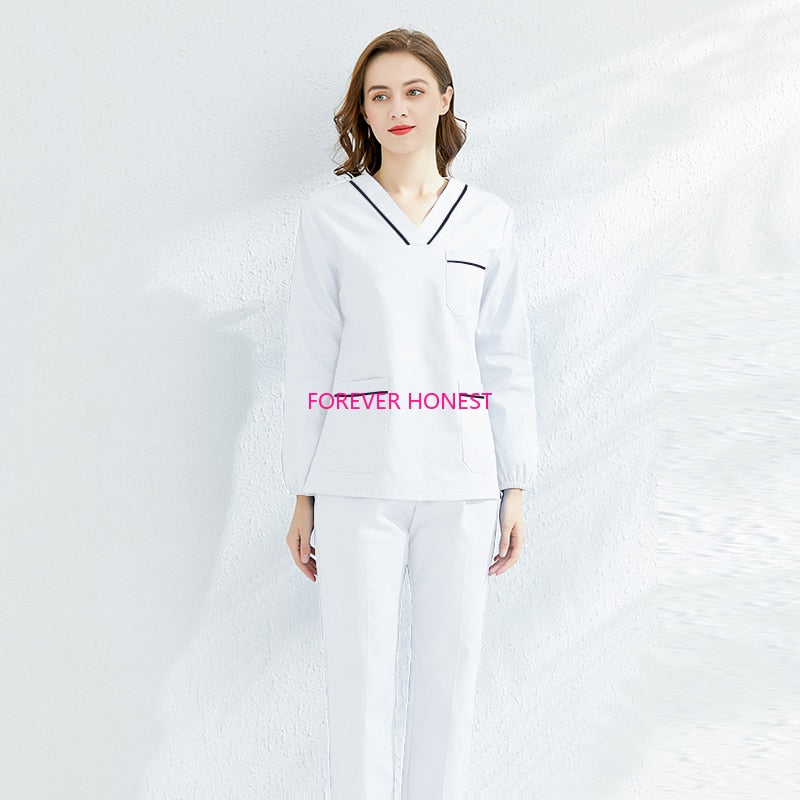 Long Sleeve Scrubs Set For Women