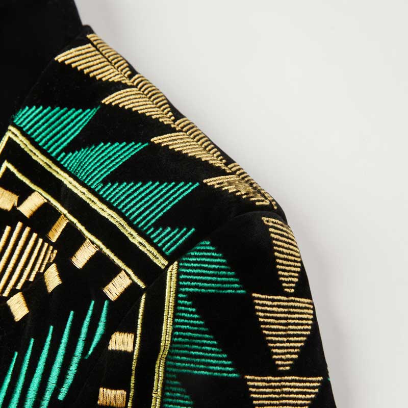 Slim Fit Embroidery Blazer Party Top for Men