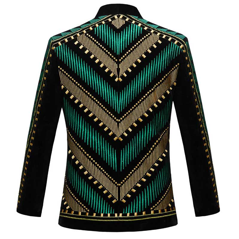 Slim Fit Embroidery Blazer Party Top for Men