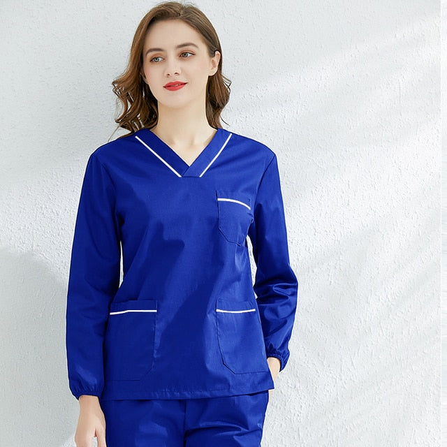 Long Sleeve Scrubs Set For Women