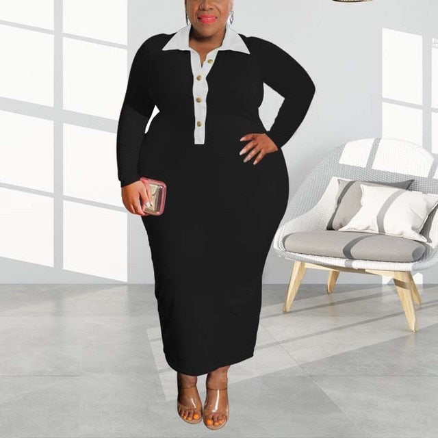 Plus Size Full Sleeve Bodycon Dress
