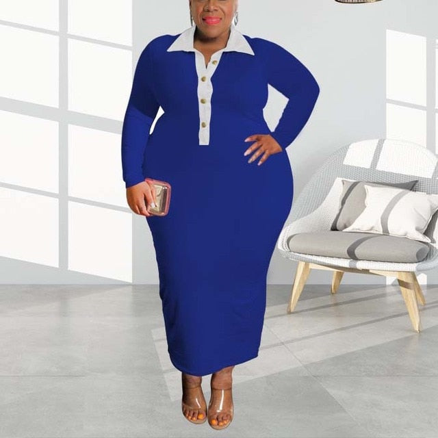 Plus Size Full Sleeve Bodycon Dress