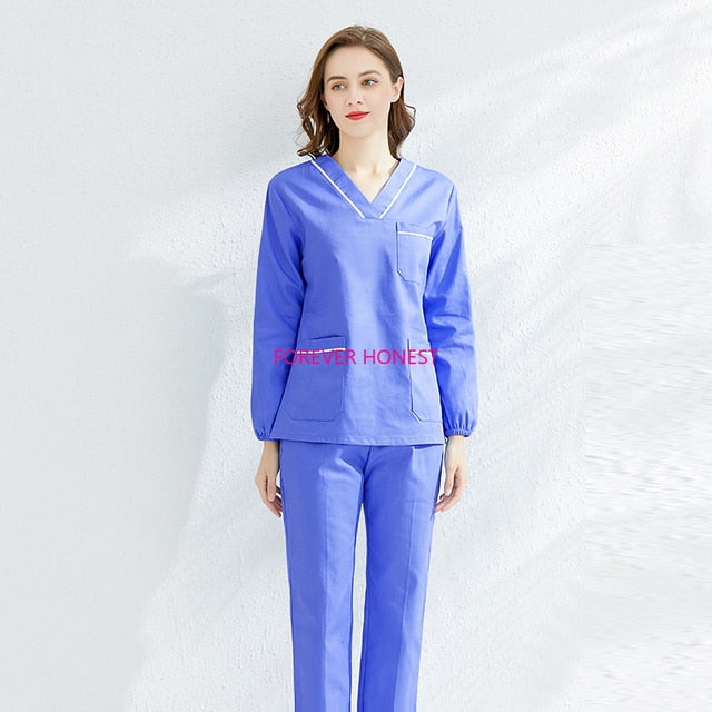 Long Sleeve Scrubs Set For Women