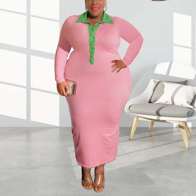 Plus Size Full Sleeve Bodycon Dress