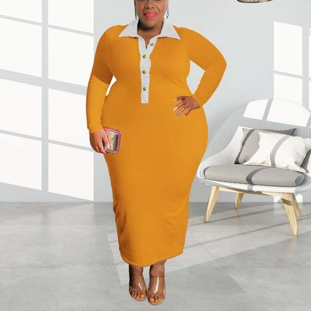 Plus Size Full Sleeve Bodycon Dress